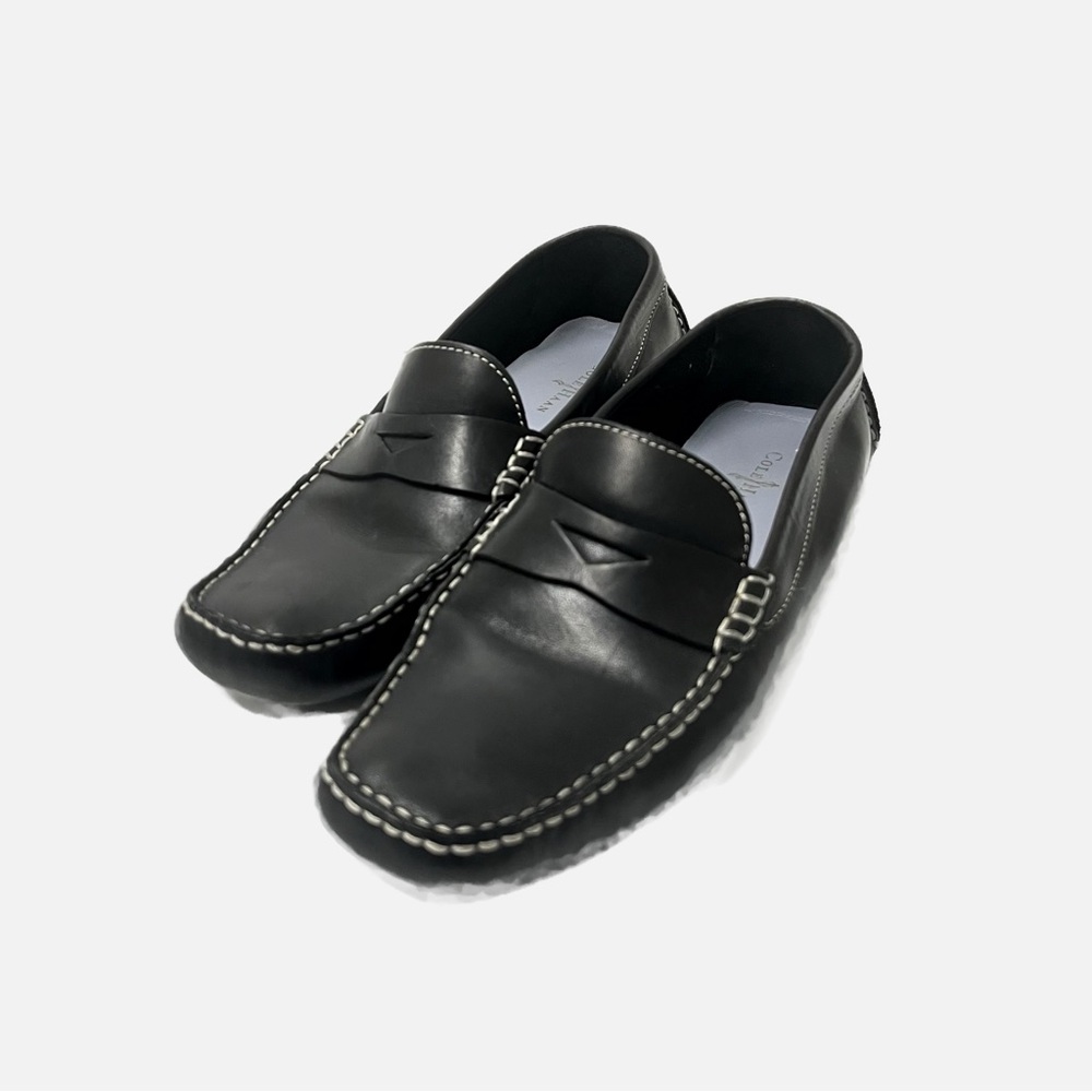 Cole Haan Trillby Driving Black Leather Penny Loafers Size 9.5B